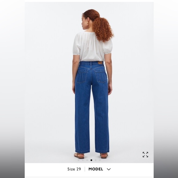 Sz 8 NWOT 29 Madewell The Perfect Vintage Wide Leg Jean sunburst pocket -rigid - Picture 5 of 15